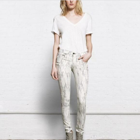 Rag & Bone Skinny Jeans in Riptide Tie Dye Stripe Wash Size 25 - Picture 1 of 10